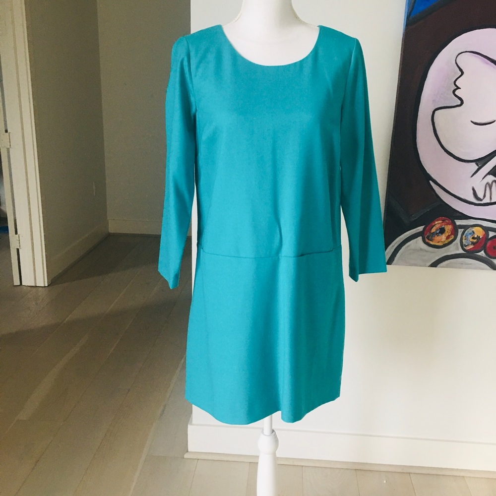 NWT J. CREW WOOL DRESS Tiffany color SIZE 4